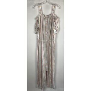 Rafaella Wide Leg Cropped Jumpsuit Striped XL NWT